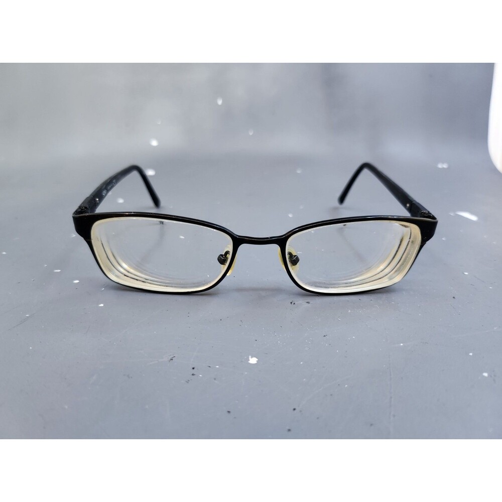 Vintage Safilo Eyeglasses Frame Made in Italy Black Rectangular Soft Cat Eye